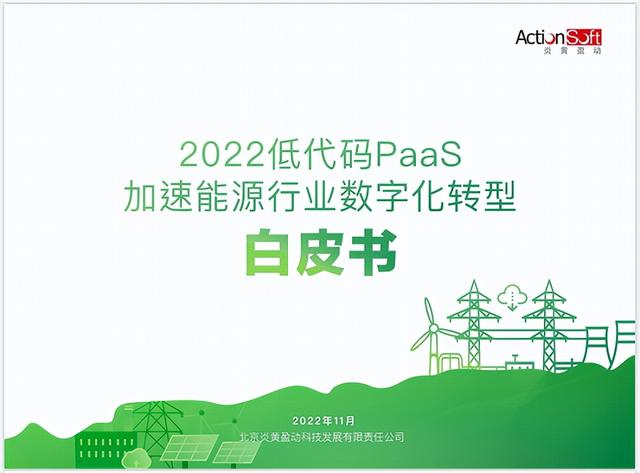 炎黃盈動發(fā)布《2022低代碼PaaS加速能源行業(yè)數字化轉型白皮書》